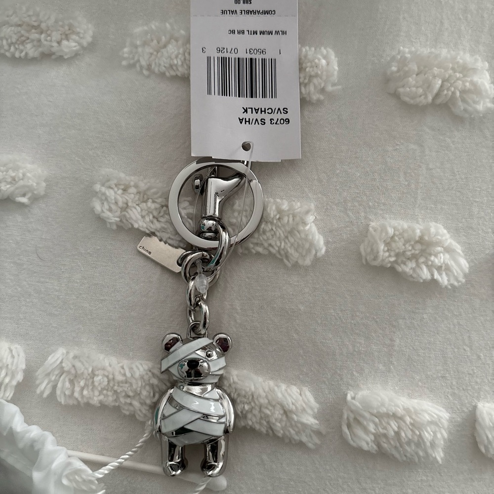 Coach Silver Bear Keychain